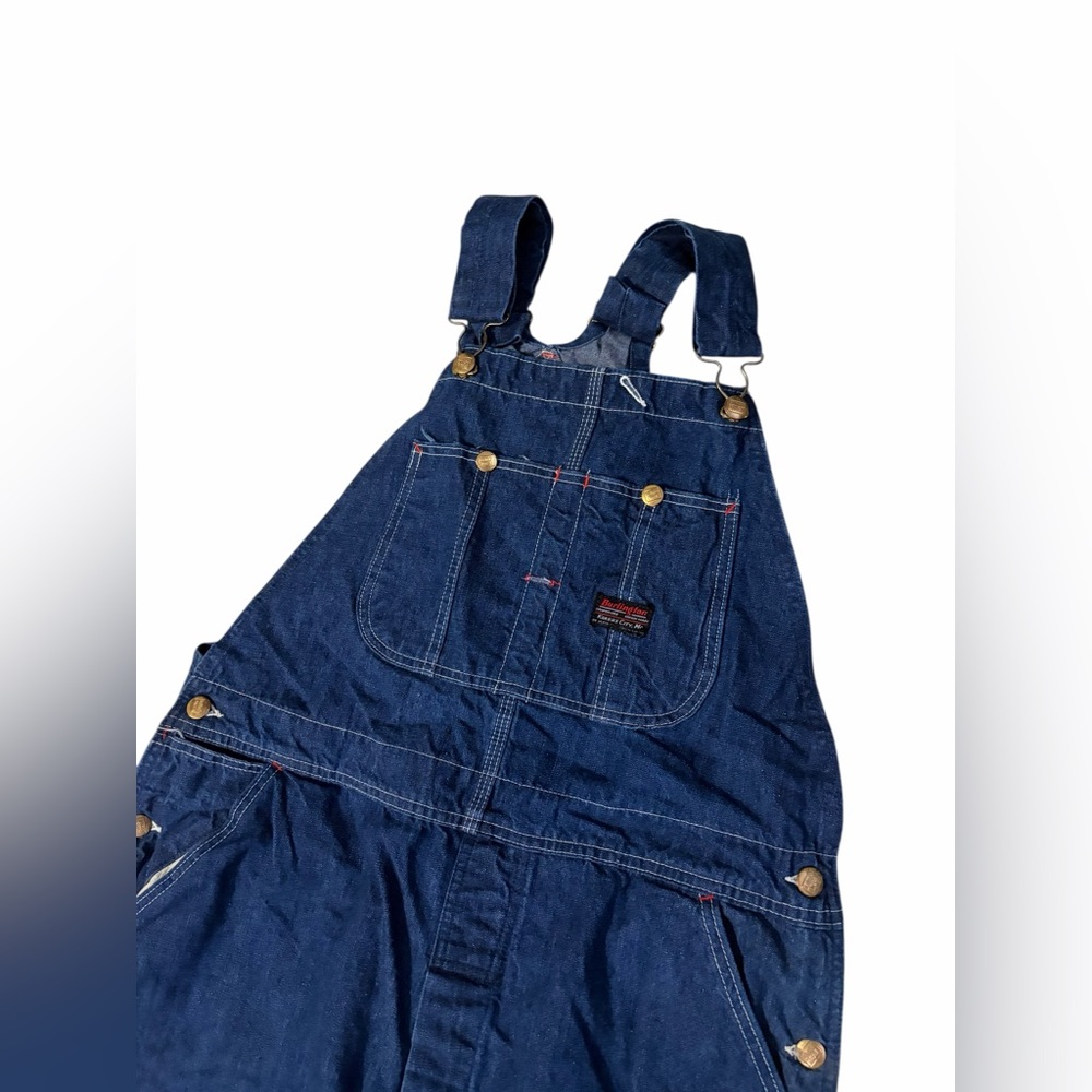VTG Burlington Sanforized Union Made Denim Overalls 37x32 1950s USA Made